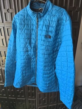 The North Face Lightweight Quilted Jacket - Bright Blue Men's XXL Y2K 90's